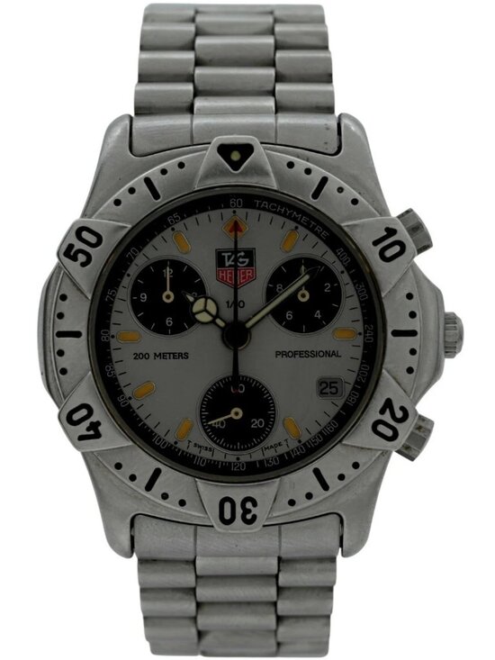 Tag Heuer 38mm Men\'s 2000 Series Swiss Quartz Chronograph SS Watch- 540.206 R! main image 9